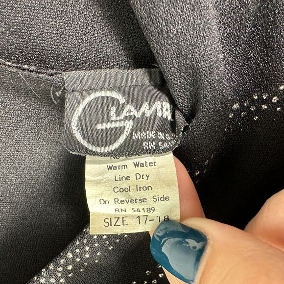Glamax Vintage Black Sparkle Glitter Midi Dress Size 17-18 - Picture 6 of 6